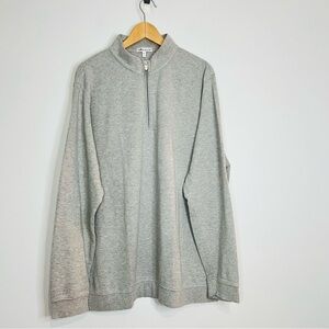 Peter Millar Light Gray Crown Comfort Interlock Quarter-Zip